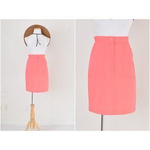 Vintage 90s Salmon High‎ Waisted Skirt size 12 | 28-30 waist
